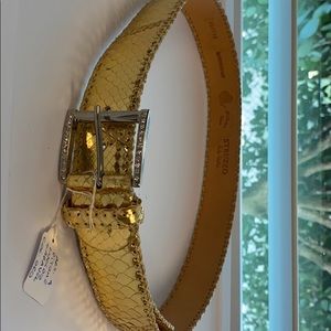 Gold Made In Italy Snake Skin Belt .